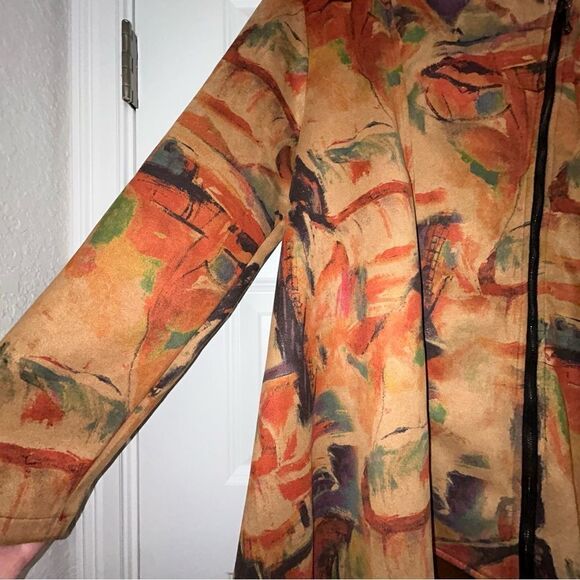 Feratelli Zipper Front Long Sleeves Asymmetrical Lagenlook Swing Jacket - Picture 5 of 8